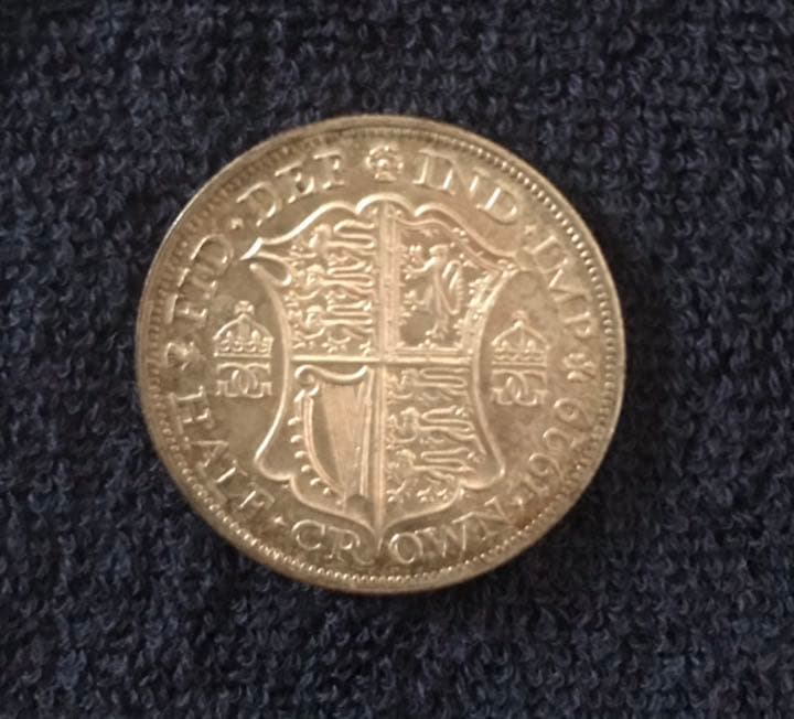 ジョージ5世　ハーフクラウン　イギリス 1929年　銀貨
