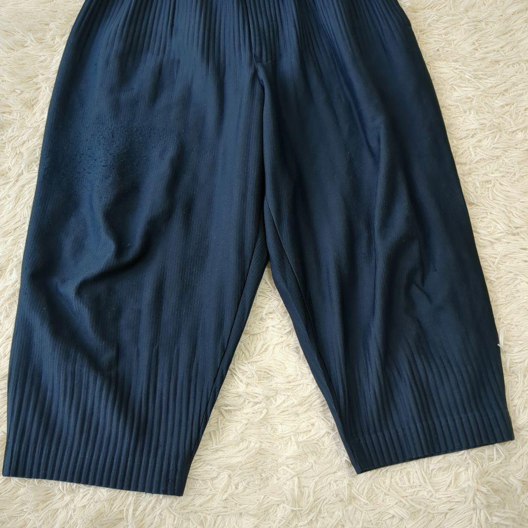オムプリッセイッセイミヤケ サルエルパンツ プリーツ ネイビー size3
