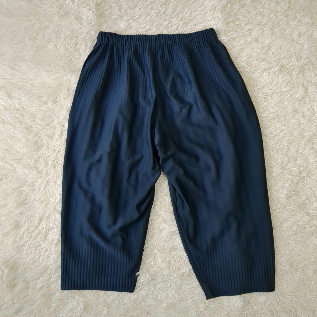 オムプリッセイッセイミヤケ サルエルパンツ プリーツ ネイビー size3