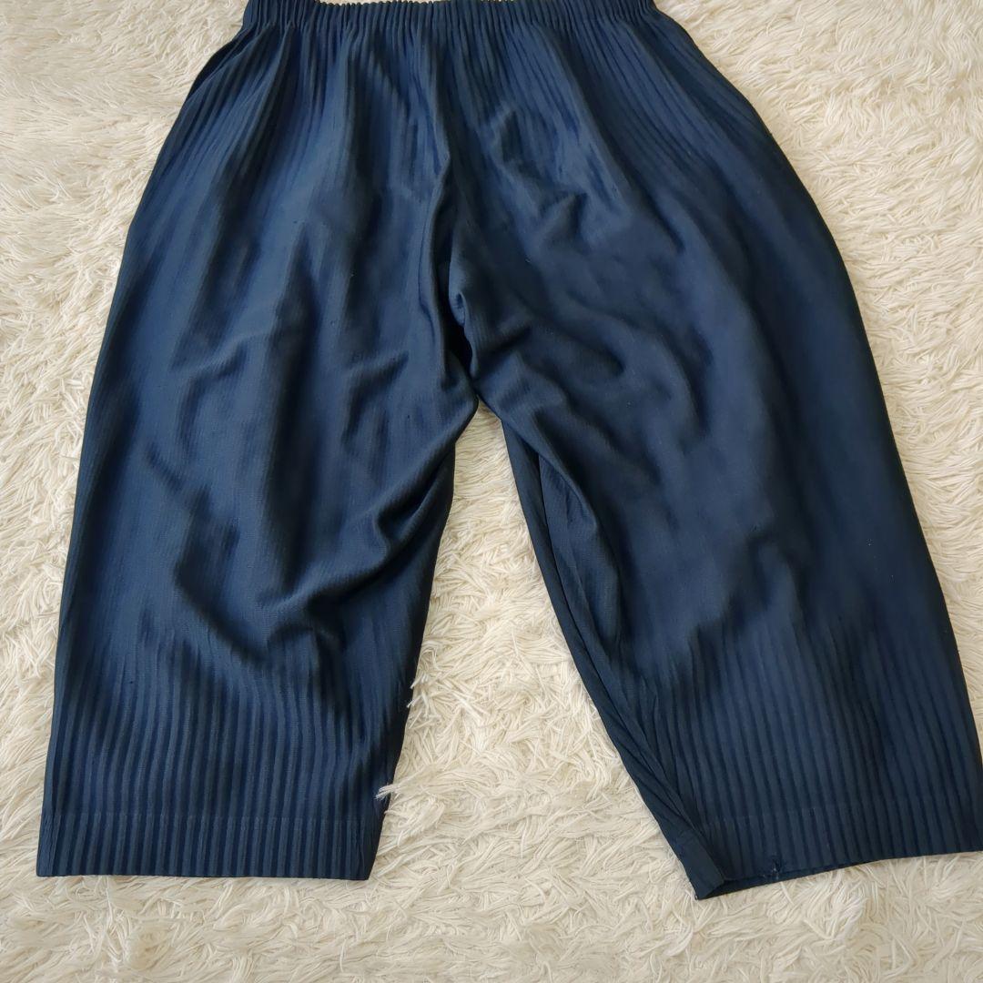 オムプリッセイッセイミヤケ サルエルパンツ プリーツ ネイビー size3