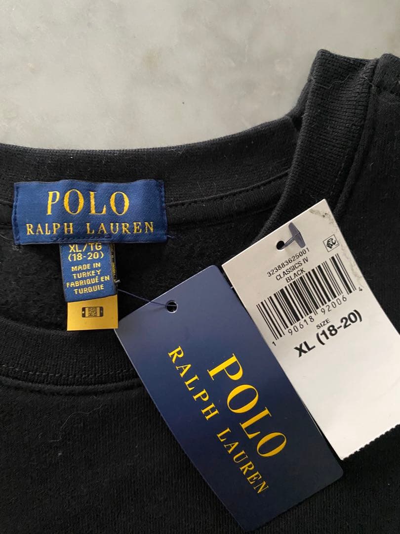 新品ラルフローレン 170 XL(18-20) スキー　ポロベア　トレーナー　黒
