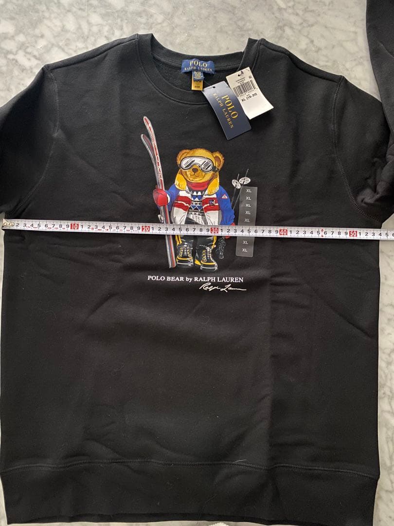 新品ラルフローレン 170 XL(18-20) スキー　ポロベア　トレーナー　黒
