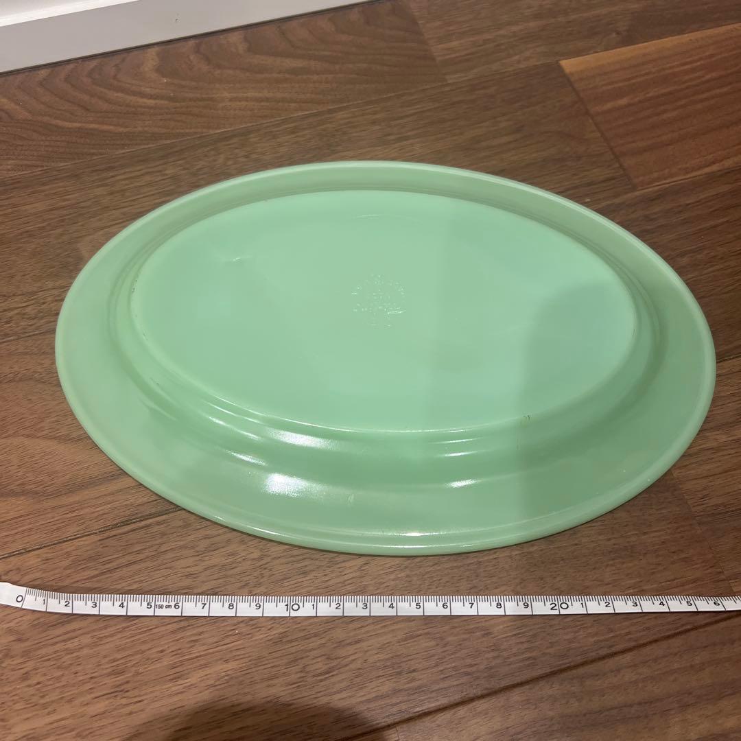 ファイヤーキング　ジェダイ　ミントグリーン 陶器製 楕円皿