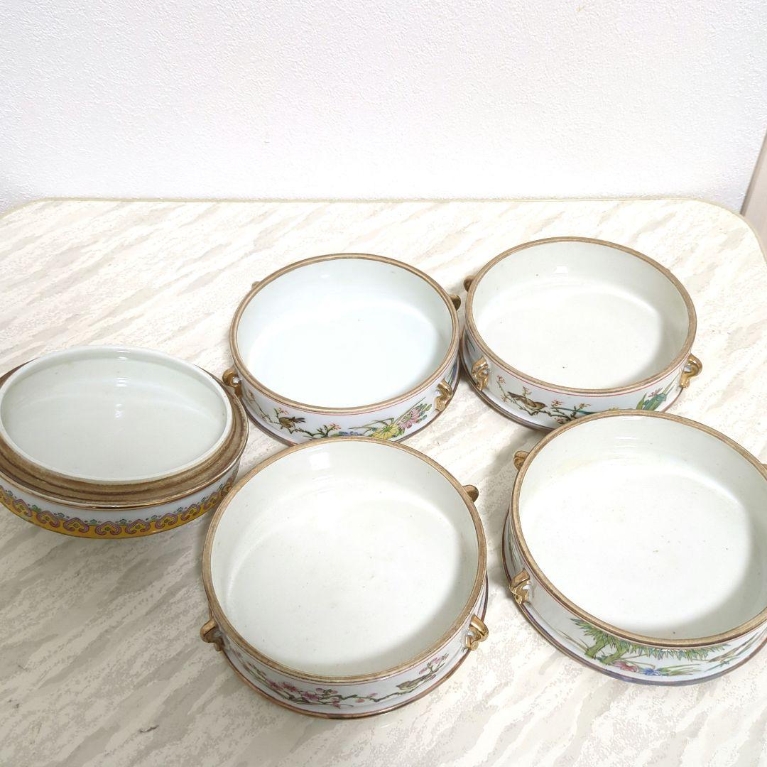 色絵花鳥文四段重 乾隆年製 657