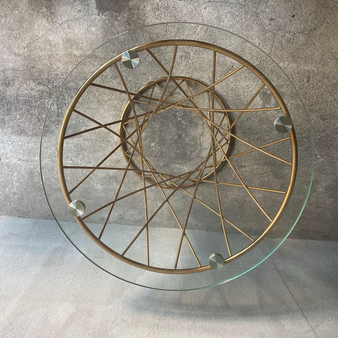 Francfranc フランフラン　マーリアサイドテーブル　クリア×ゴールド