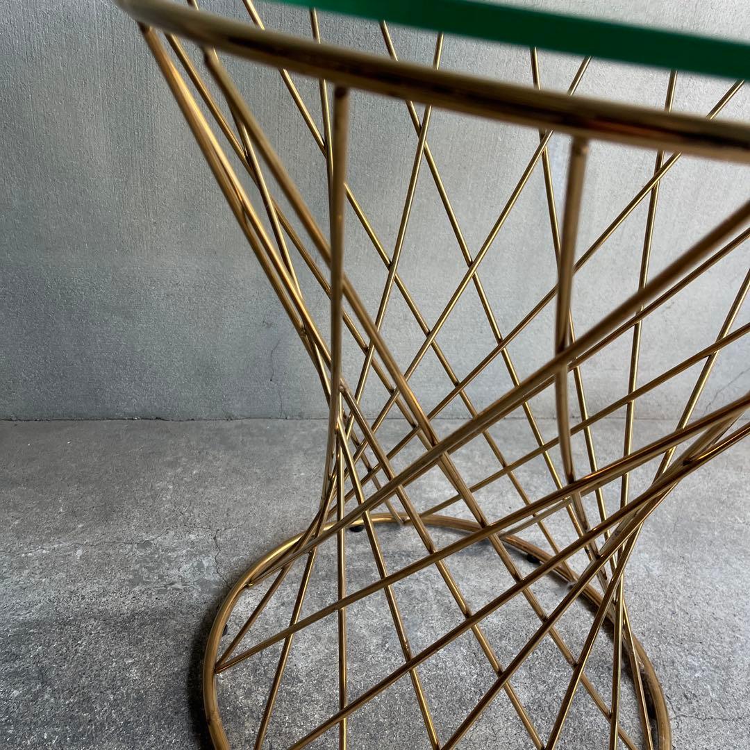 Francfranc フランフラン　マーリアサイドテーブル　クリア×ゴールド