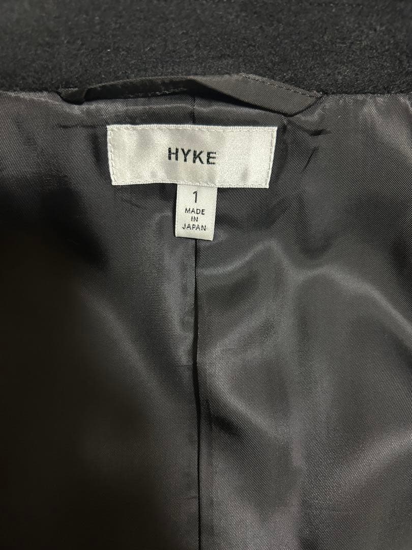 【美品 1度のみ使用】HYKE ハイク　黒　ショート丈　Pコート　サイズ：1