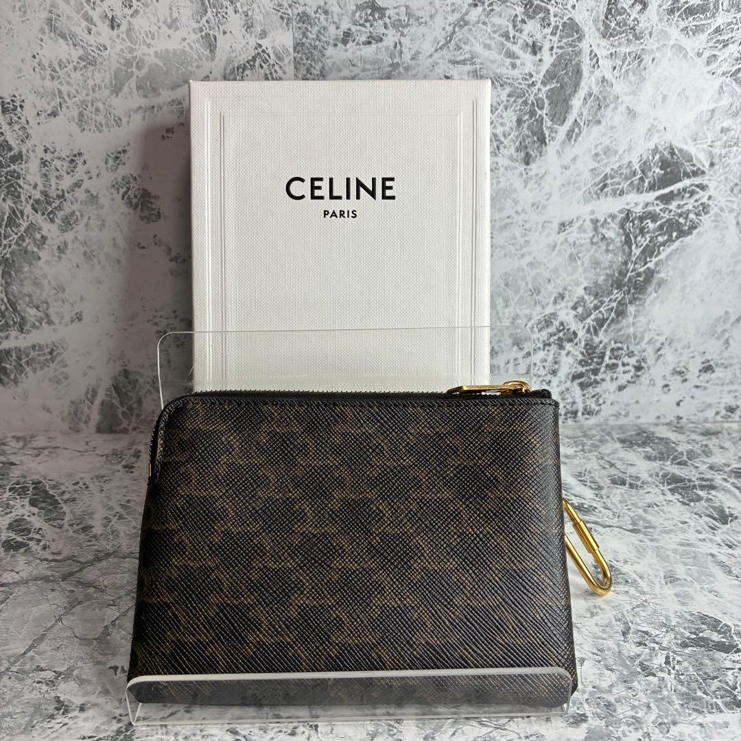 ✨CELINE✨　セリーヌ　ケース　小銭入れ　キーフック　トリオンフ　ロゴ
