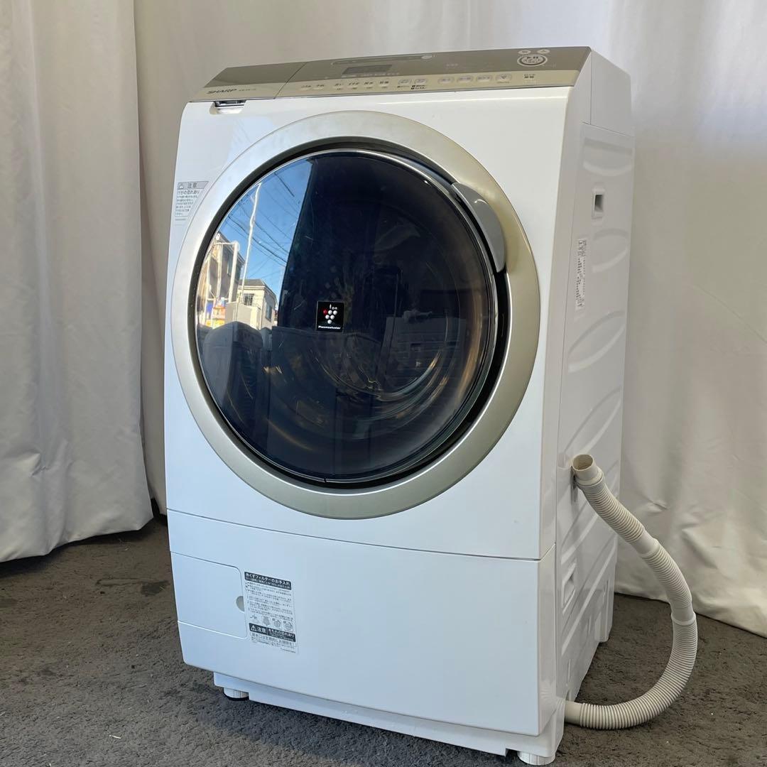 シャープ　ドラム式洗濯機　左開き　10キロ　安い　綺麗　設置無料　人気　オススメ