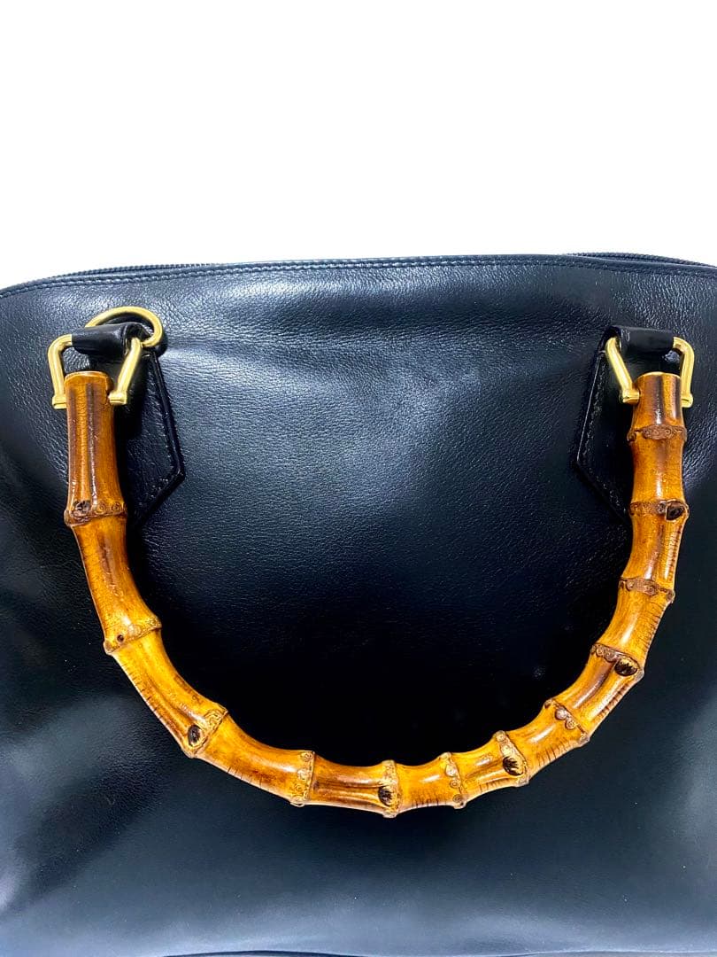 GUCCI グッチ バンブー ハンドバッグ ブラック 2WAY ショルダーレザー
