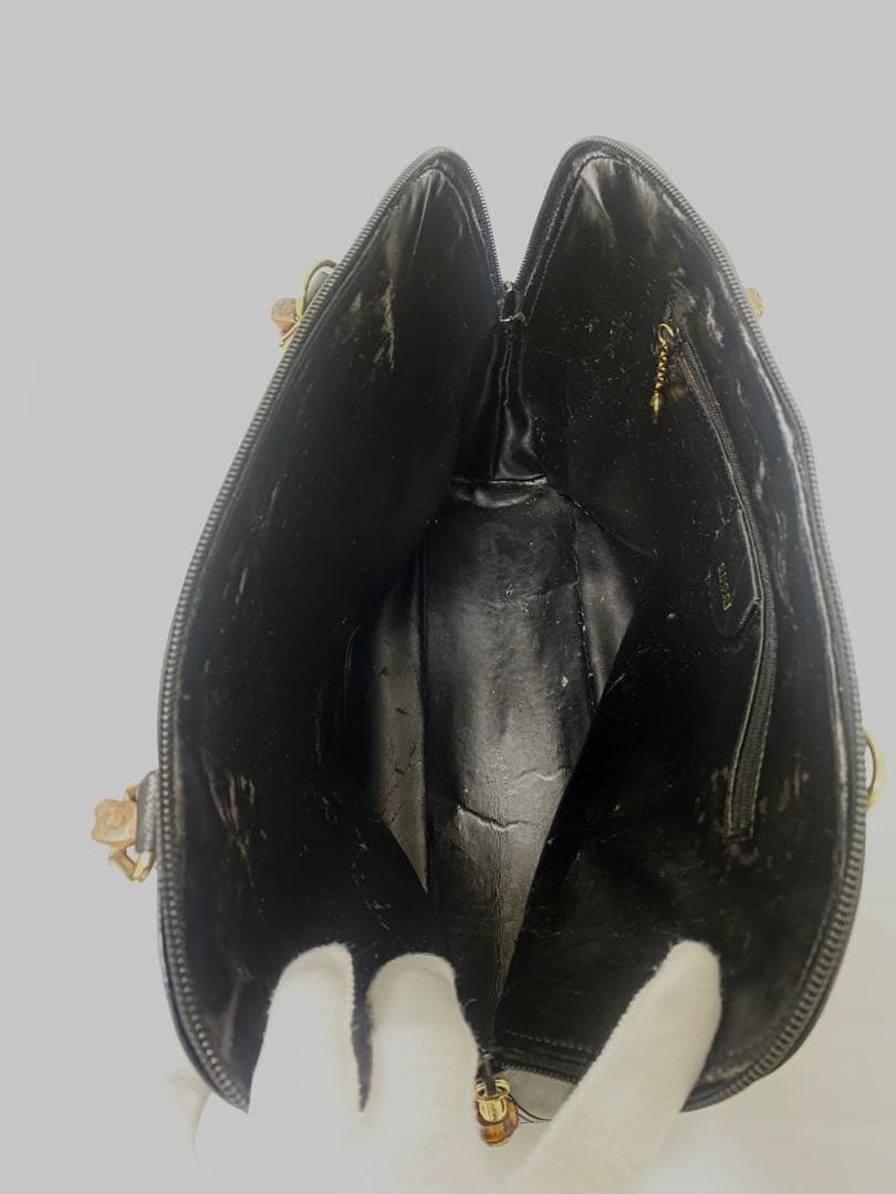 GUCCI グッチ バンブー ハンドバッグ ブラック 2WAY ショルダーレザー