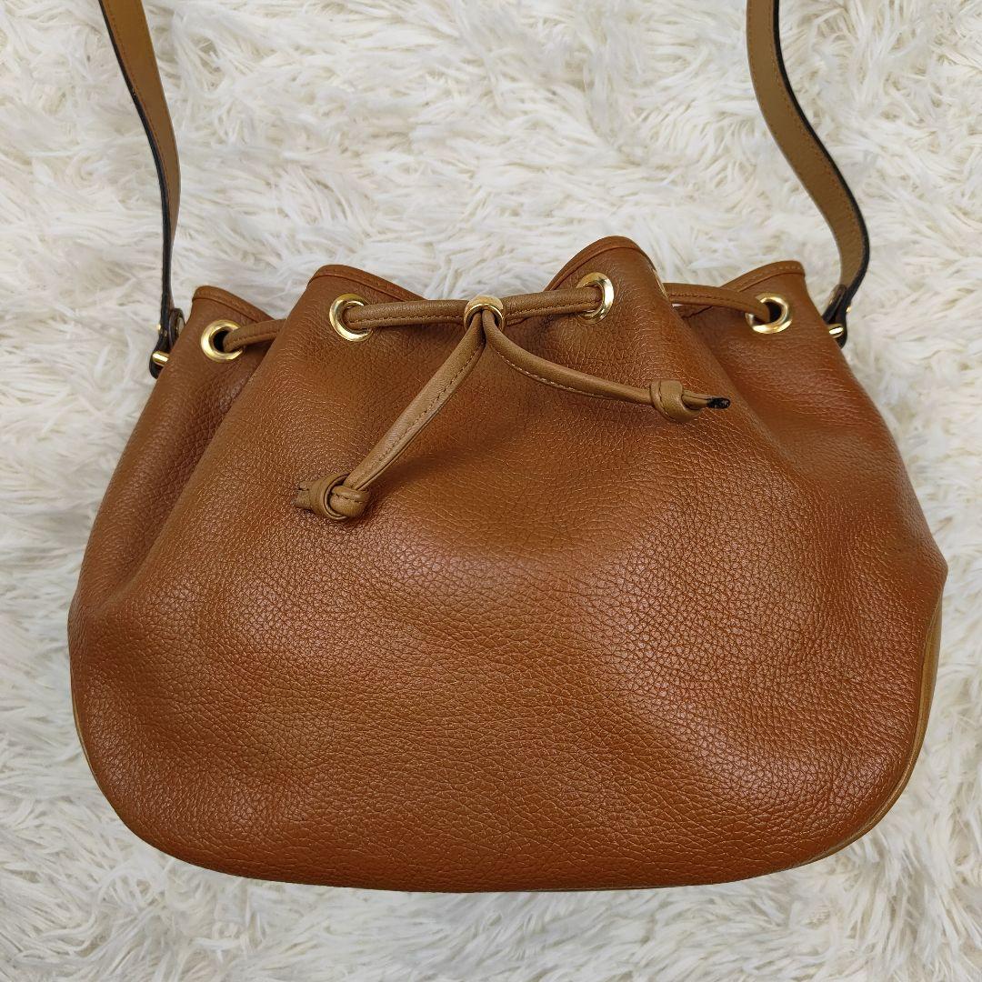 本日限定価格　Dior　ショルダーバッグ　レザー　巾着　肩掛け　CD金具　シボ革