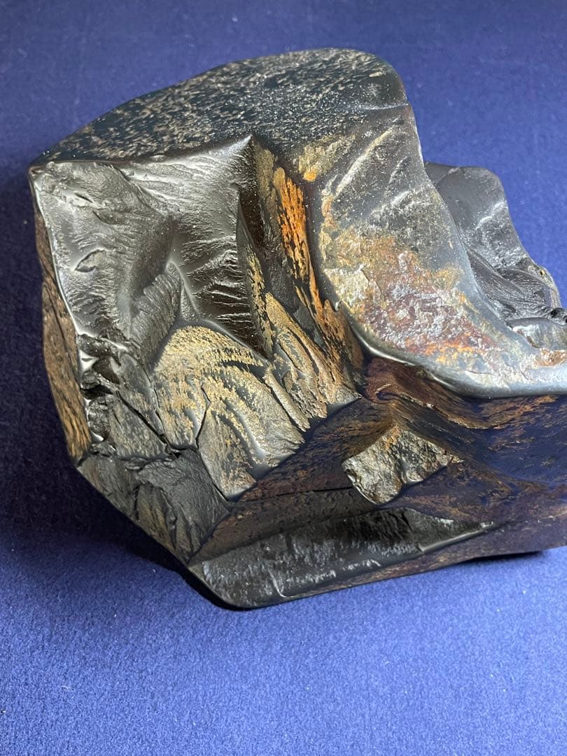 【墨研】龍渓石◆川口丁郷作「自然石硯」◆大型硯◆書道具 文房四宝 美術工芸品