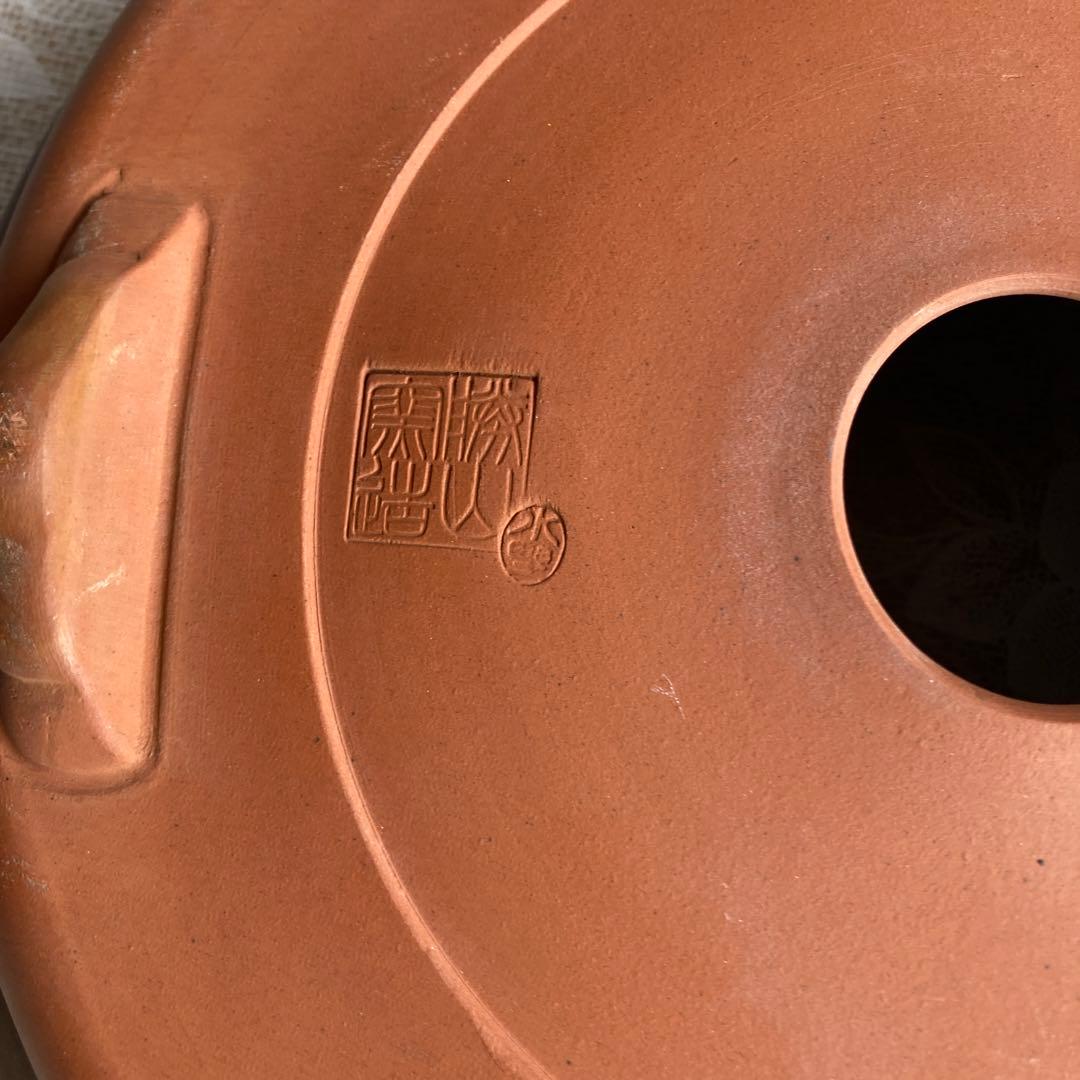 盆栽鉢　常滑焼　丸鈴型足付　10号　8号　落款勝山窯造　二枚組