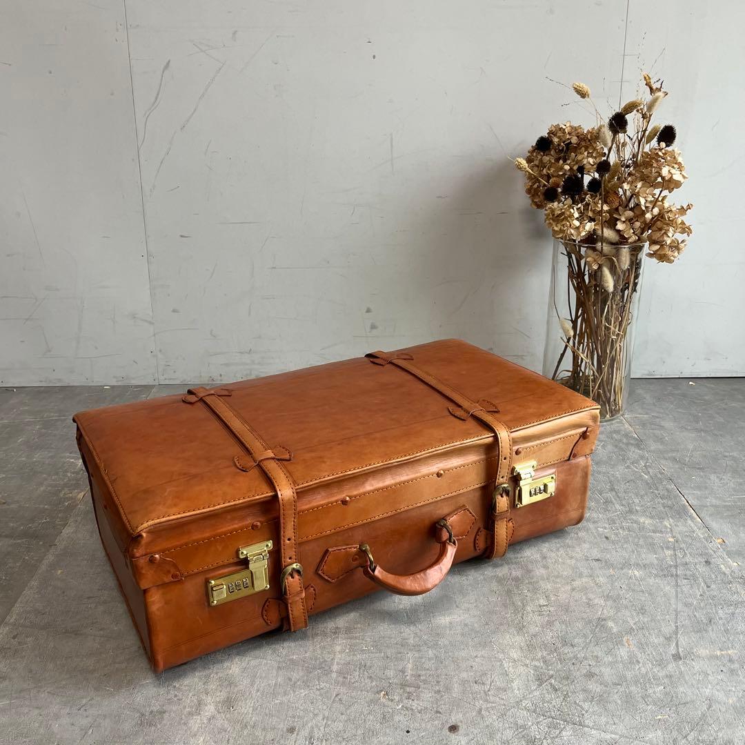 アンティーク レザー 本革 トランクケース 昭和レトロ z450