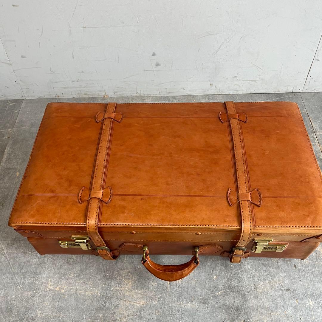 アンティーク レザー 本革 トランクケース 昭和レトロ z450