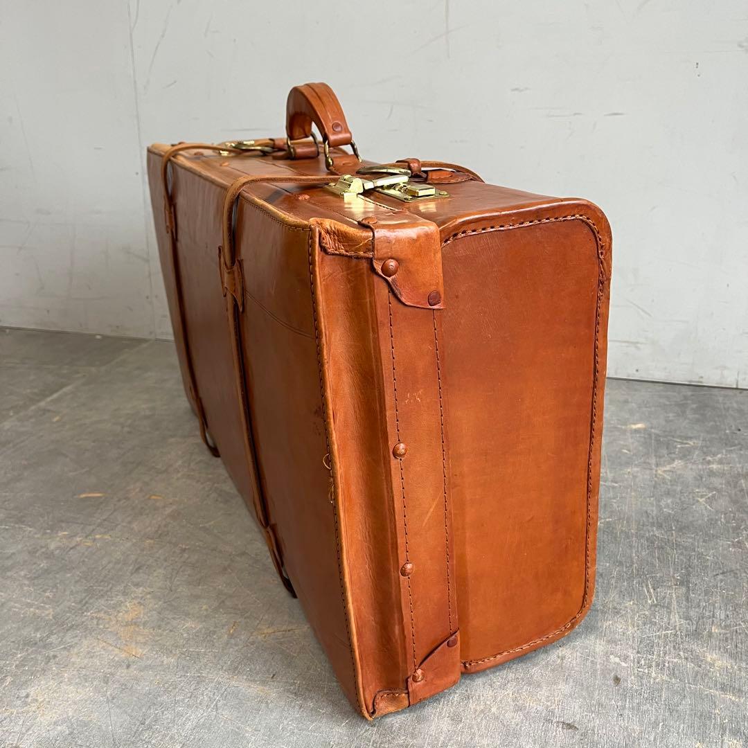 アンティーク レザー 本革 トランクケース 昭和レトロ z450