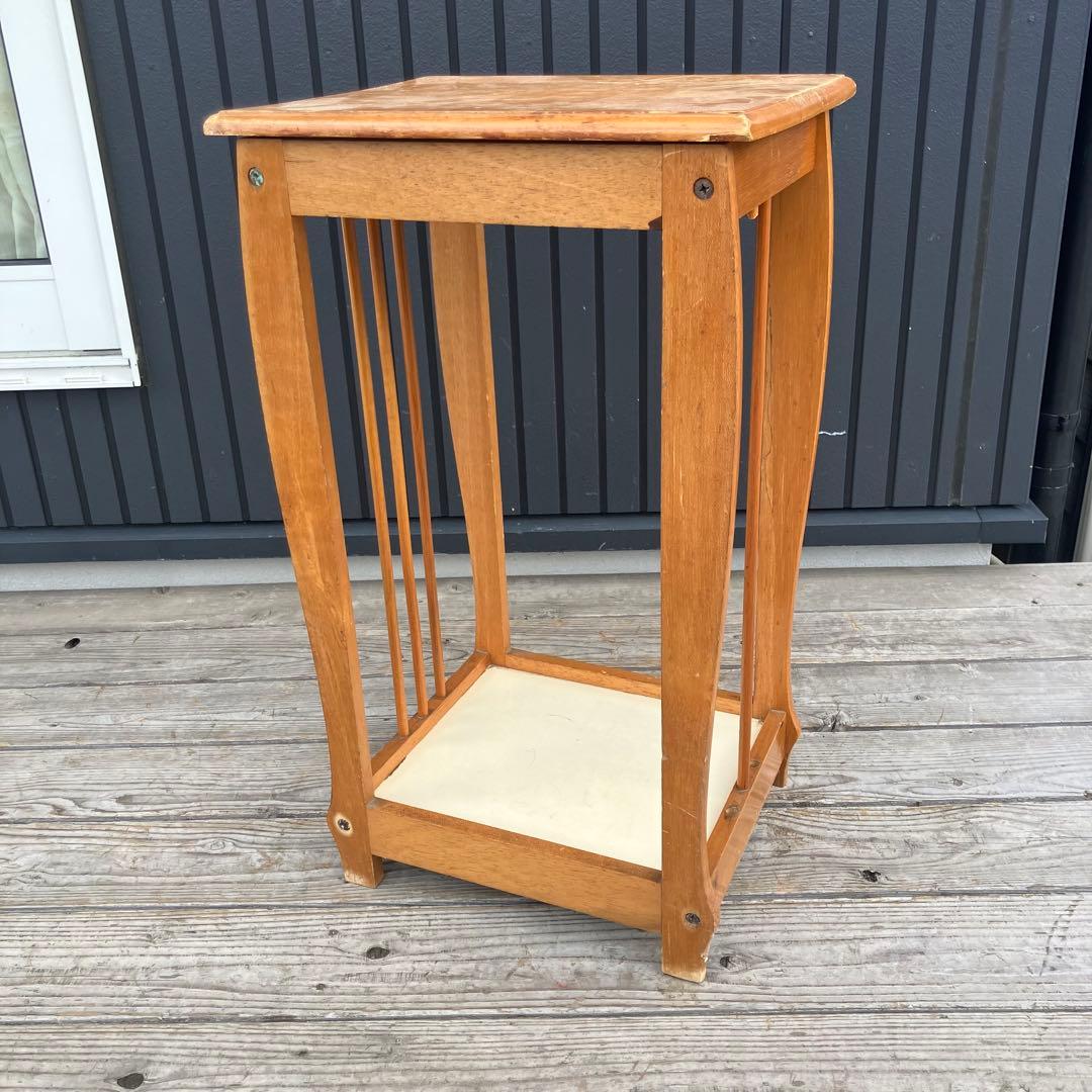 昭和レトロ 木製コンソールテーブル コールキャビネット 電話台 飾り棚 花台