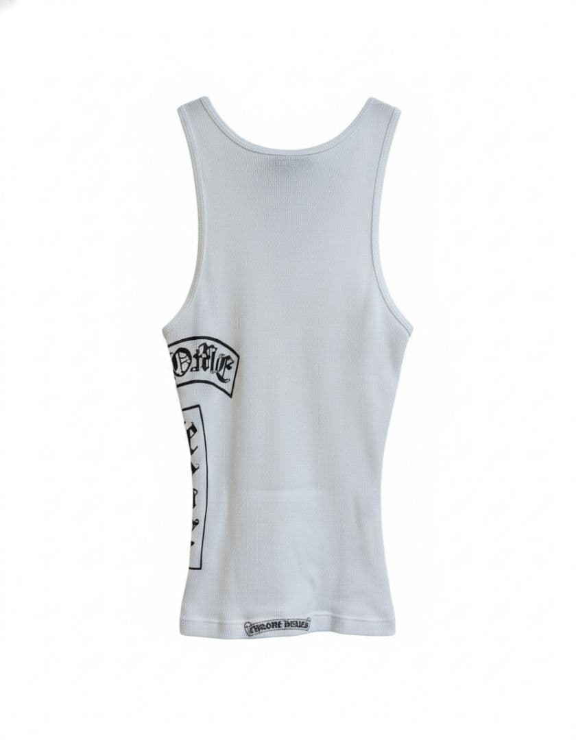 クロムハーツ　タンクトップ　ホワイト　ラインストーンChrome Hearts