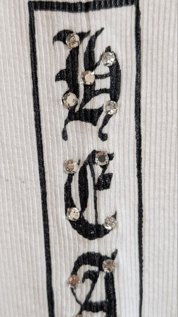 クロムハーツ　タンクトップ　ホワイト　ラインストーンChrome Hearts