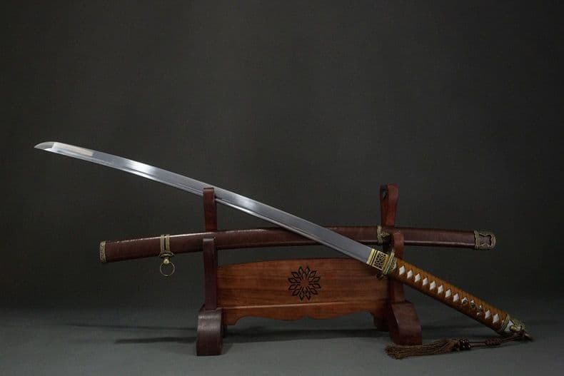 【ブラウン】98式軍刀 武具　刀装具　日本刀 模造刀 居合刀 武蔵 指揮 鋼刀