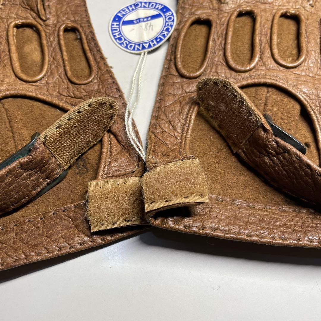 ROECKL ペッカリー革 ドライビング グローブ　一枚革　ブラウン色