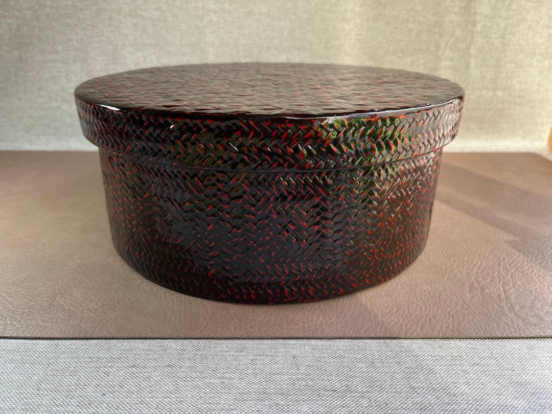 らんたい漆器　茶櫃　約25.2㎝