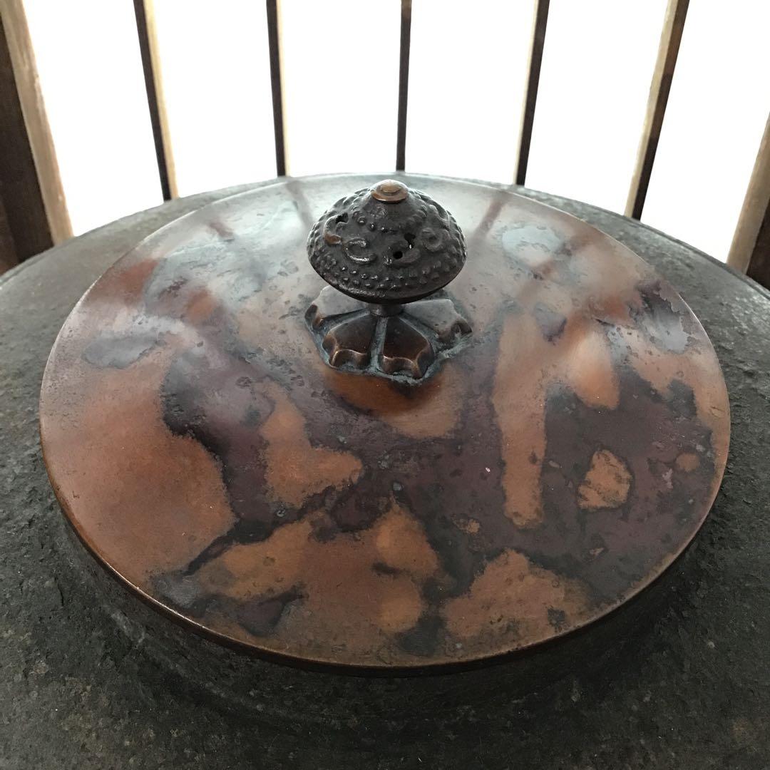 骨董品　茶道具　肩衝釜　蓋つまみ装飾豪華￼ 昭和36年以前の品　共箱　S80KK