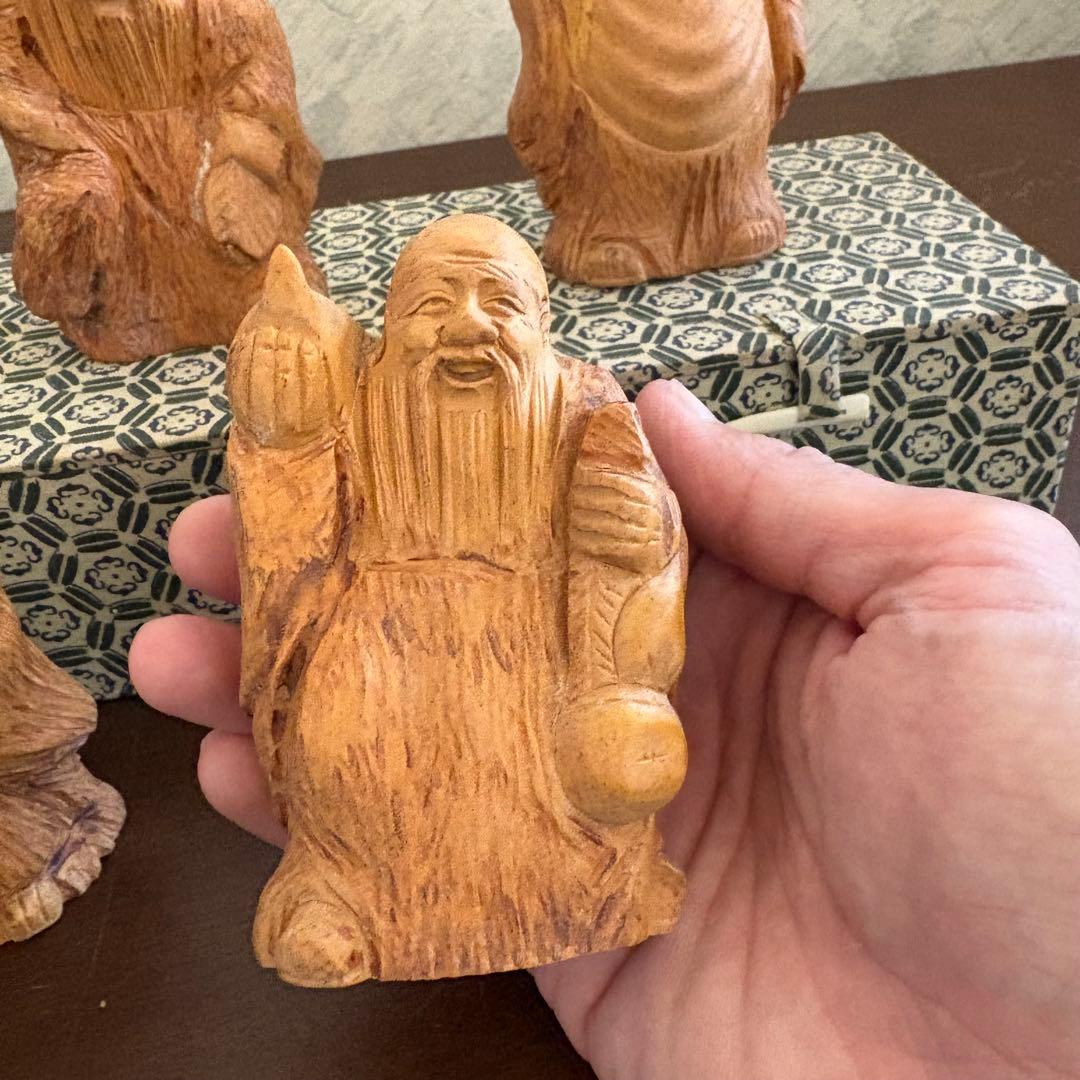 七福神 木製彫刻 7体セット ビンテージ　骨董品