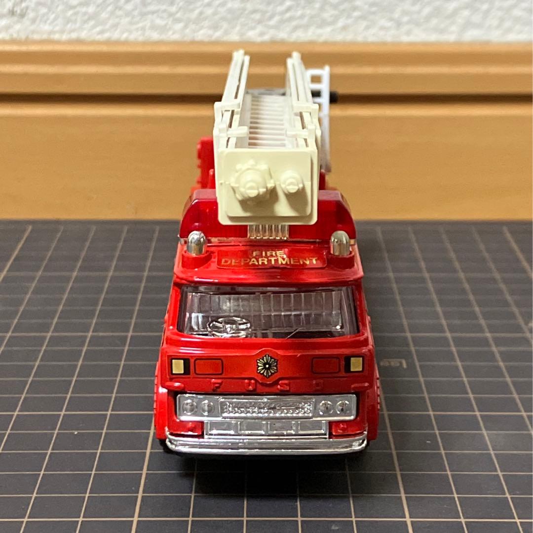 光る梯子消防車 ダイヤペット ヨネザワ 三菱ふそう 光るミニカー 絶版品 当時物