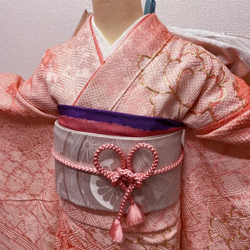 502aj16◎振袖＆袋帯 きものやまと 総絞り 成人式 結婚式 十三参り◎美品