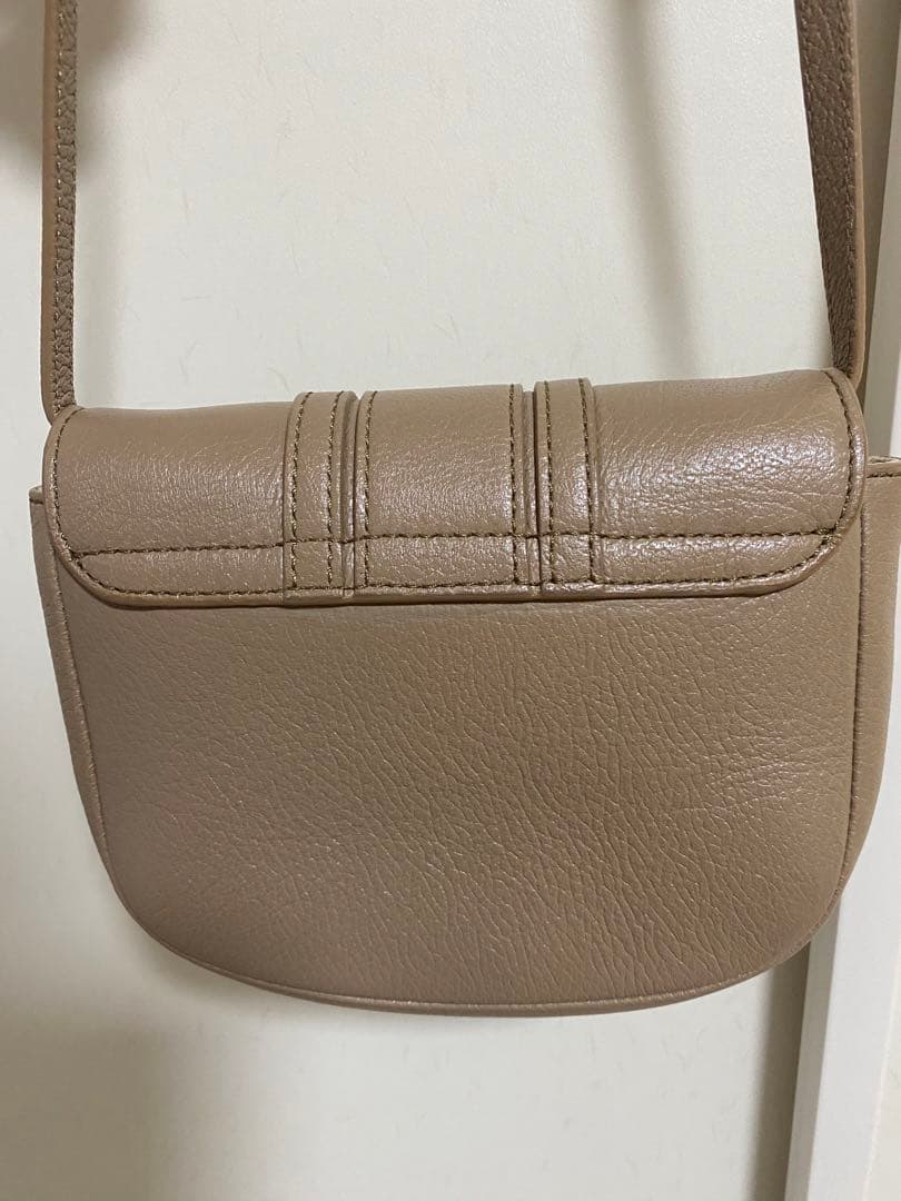 ベージュ リング付きミニショルダーバッグ