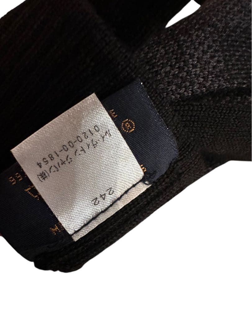 新品】ルイヴィトンLOUIS VUITTONダミエ ニット手袋 メンズ ブラック