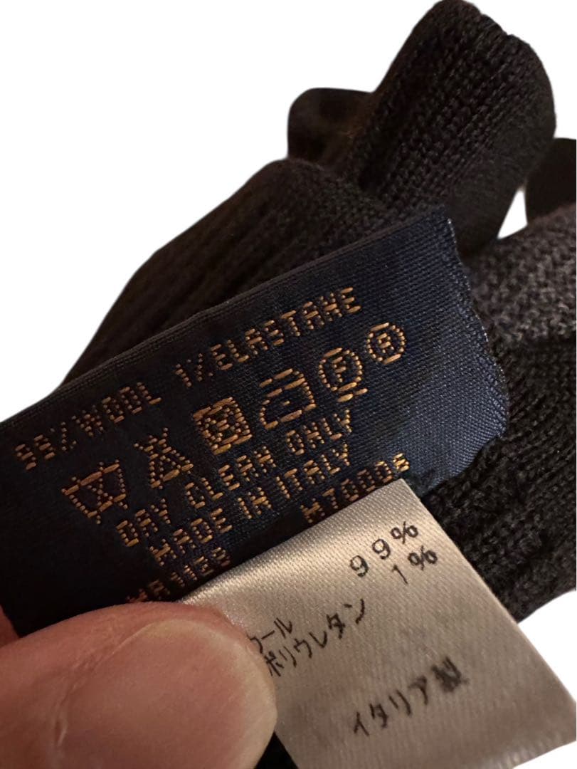 新品】ルイヴィトンLOUIS VUITTONダミエ ニット手袋 メンズ ブラック