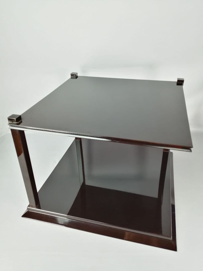 【茶道具】塗師長完作　直斎好み矢筈棚　武者小路千家　官休庵　茶棚　棚542