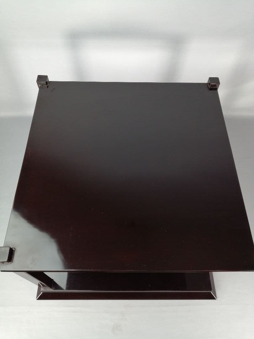 【茶道具】塗師長完作　直斎好み矢筈棚　武者小路千家　官休庵　茶棚　棚542