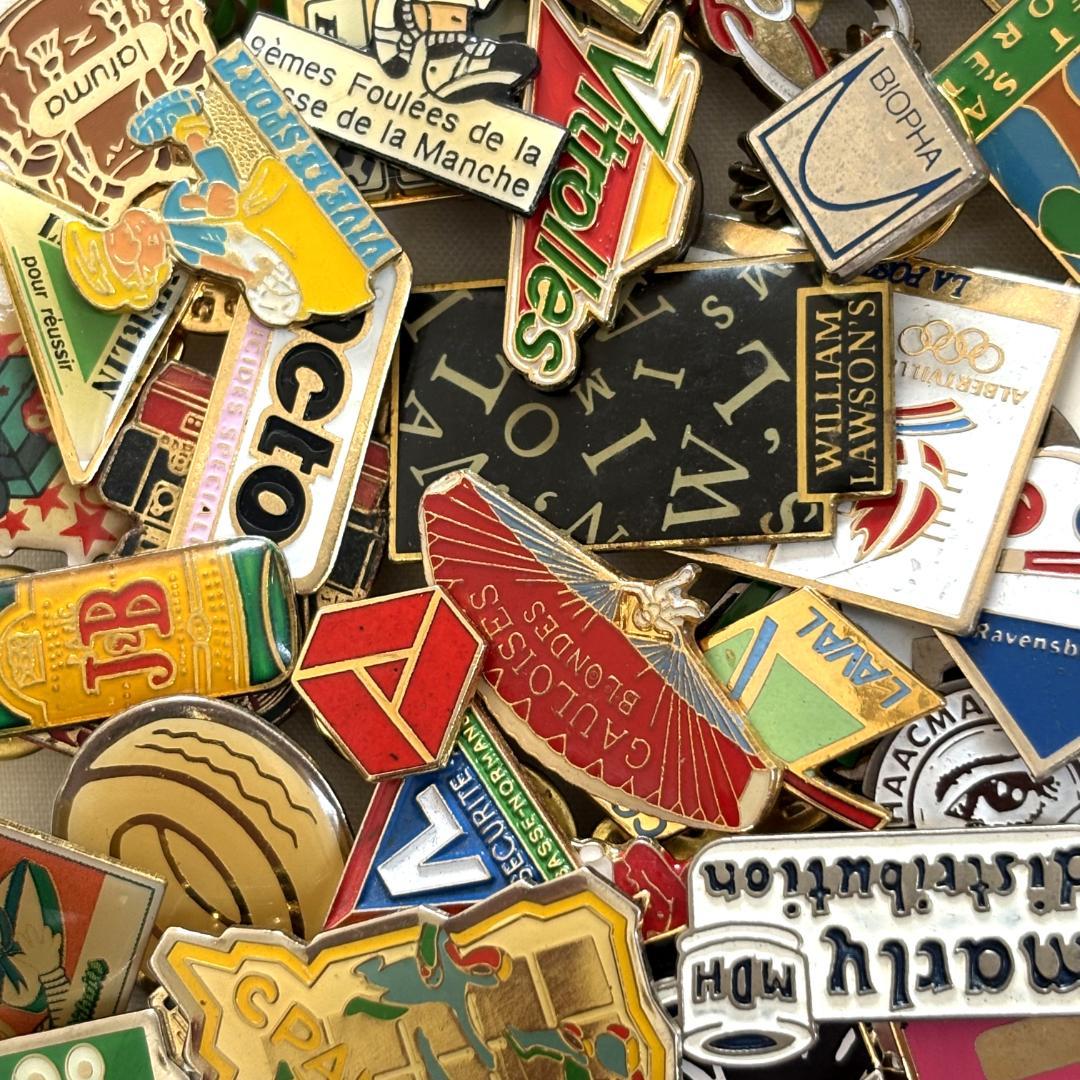38502 フランス雑貨 フレンチ ピンバッジ200個セット ピンズ まとめ売り