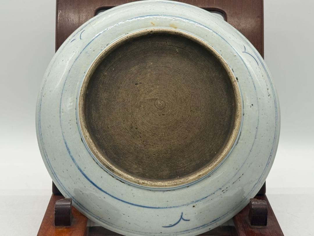 中国　清時代　染付　大皿　アンティーク　送料込み251106