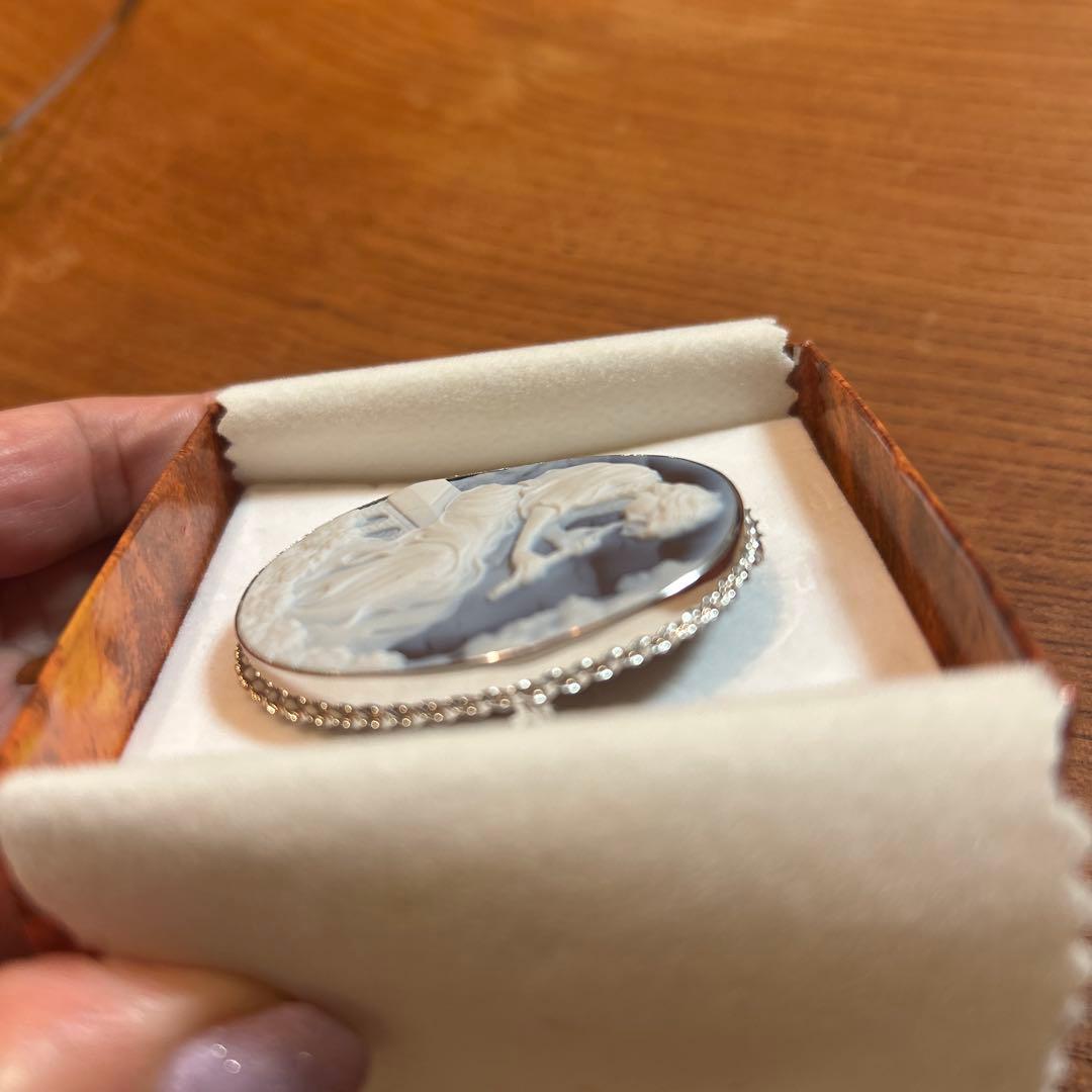 【美品】APA イタリア製 フルート シェル カメオ 2WAYブローチ