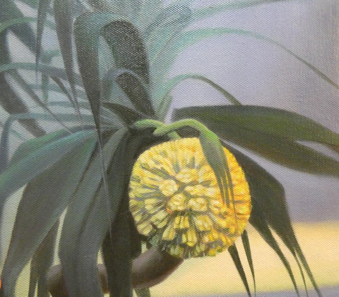 油彩画 田中一村 「 アダンの木」サイン F6 額装済み 肉筆手描き