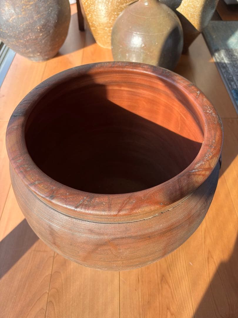 古備前焼　伊部陶苑　大壺　甕　鉢　アンティーク置物　骨董品