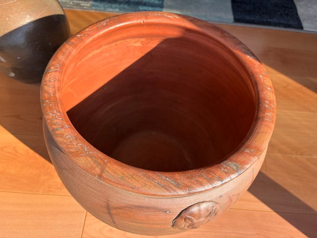 古備前焼　伊部陶苑　大壺　甕　鉢　アンティーク置物　骨董品