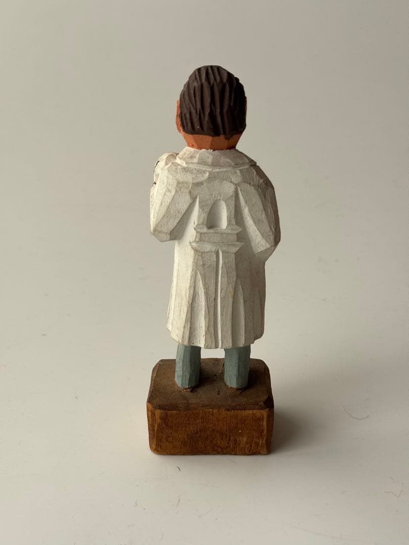 ヴィンテージ 木彫りウッドカービング マドロス人形 アメリカ 医者 頭蓋骨付き