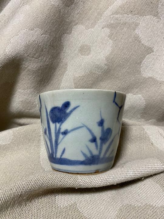 古伊万里 蕎麦猪　酒器 アヤメ 亀甲紋 江戸中期