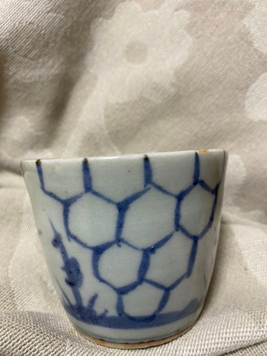 古伊万里 蕎麦猪　酒器 アヤメ 亀甲紋 江戸中期