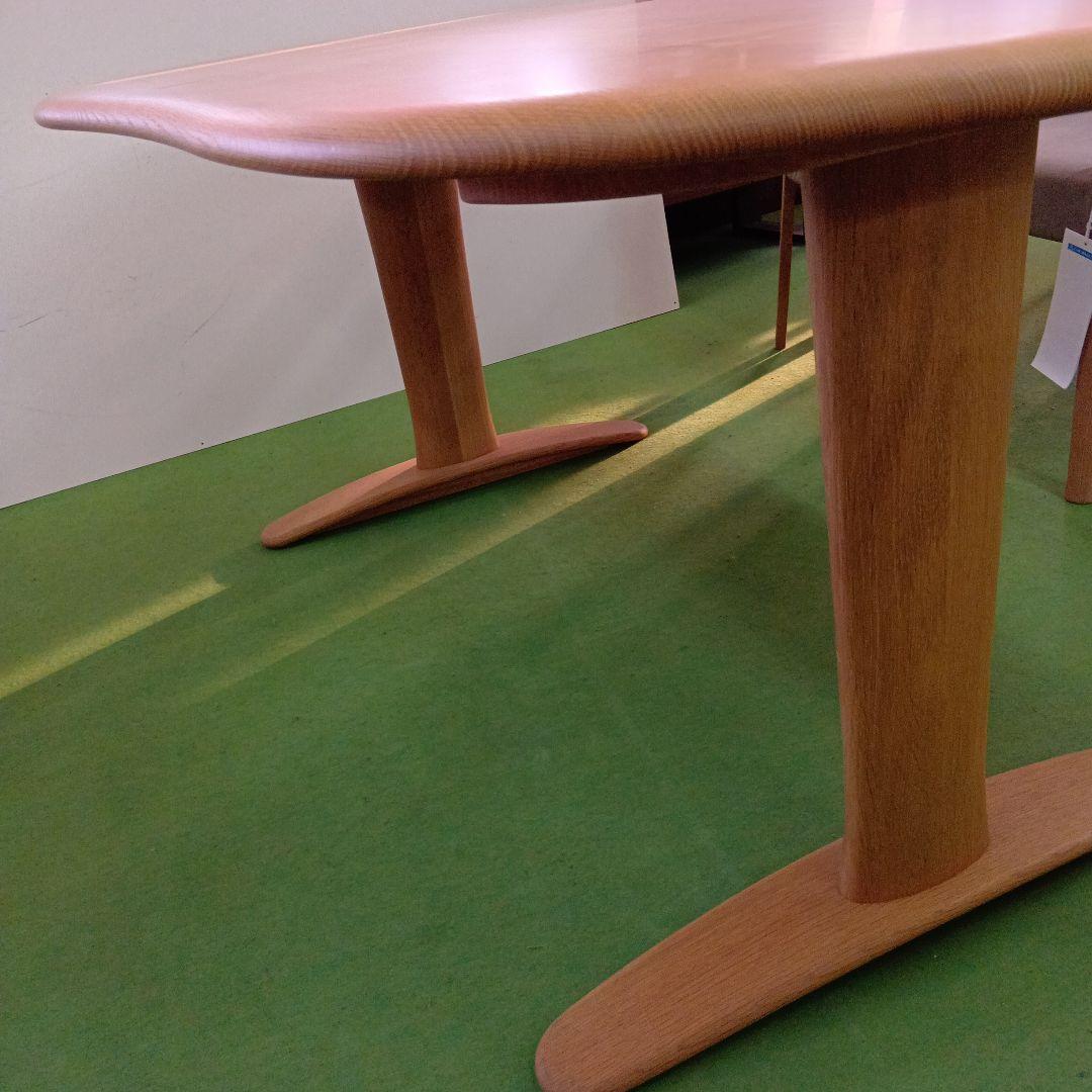 飛騨産業　オーダー テーブル 侭　豆型　丸面型　WO 色 ホワイトオーク 材