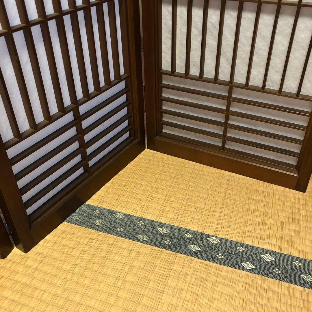 衝立　和風木製パーテーション 4連式