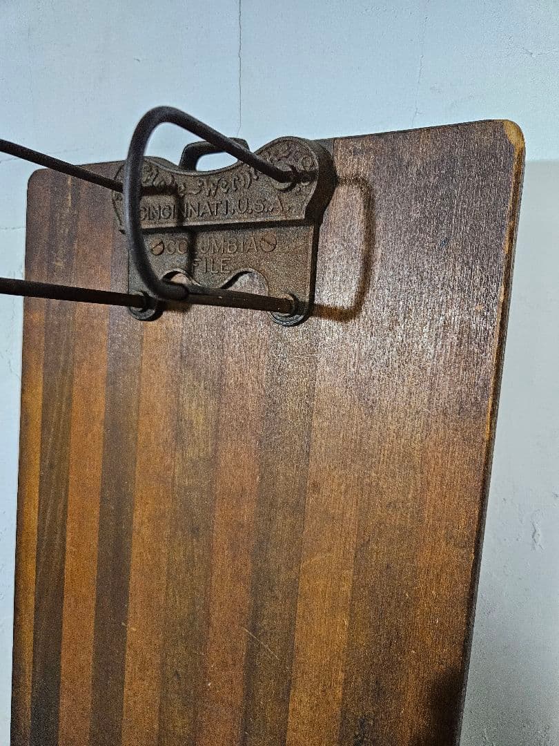 USAアンティーク ファイルボード 店舗什器 メニュー板 木製×アイアン