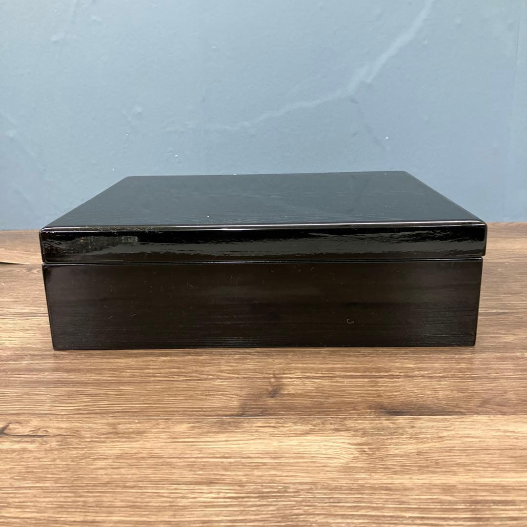 D-5 昭和レトロ 伝統工芸 会津漆器 銘撰漆器 文庫 書類入れ 木目模様