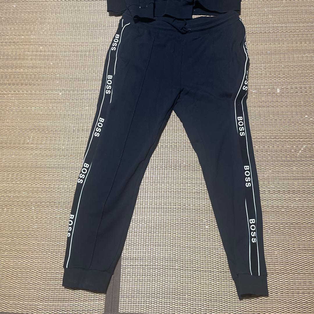 HUGO BOSS 裏起毛 サイドロゴ フルジップ パーカー セットアップ